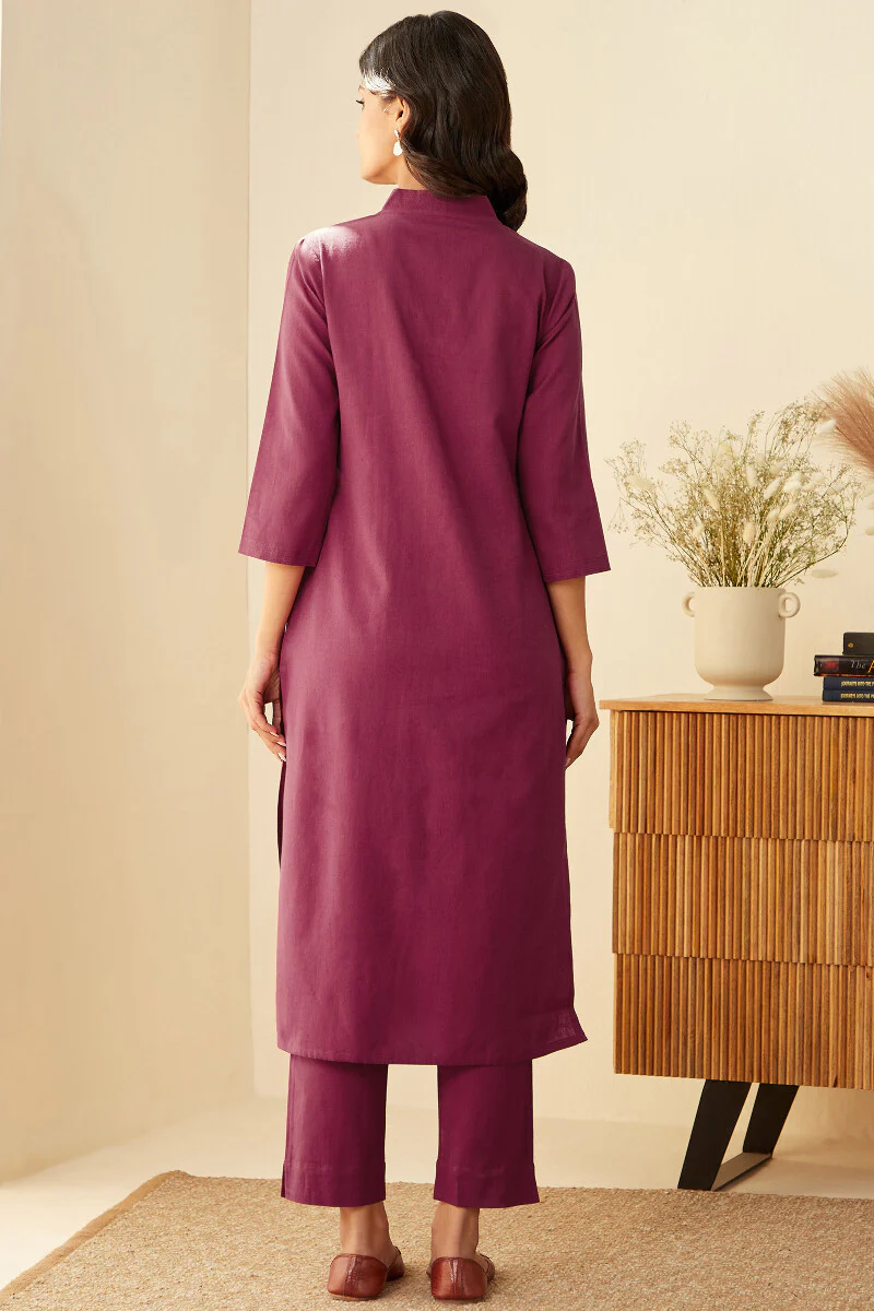 Roza Seher Raspberry Pink Kurta - Image 8