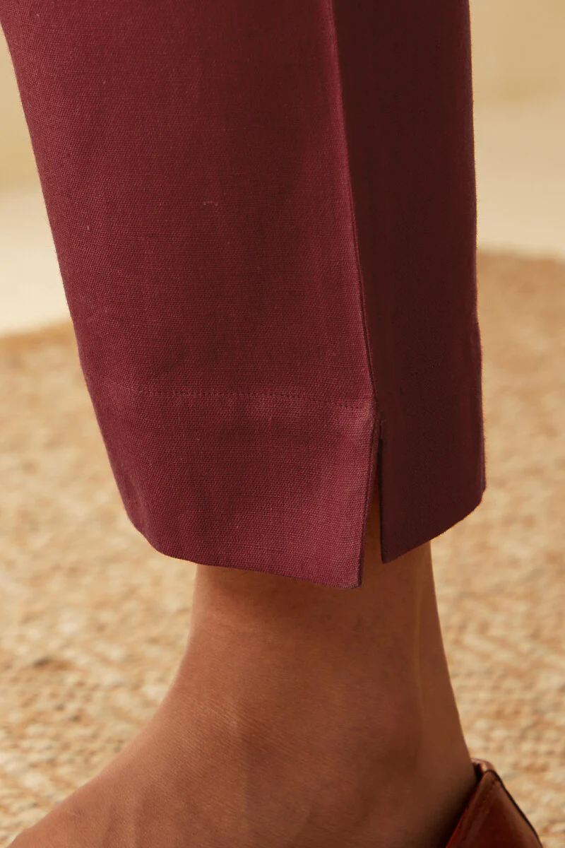 Roza Seher Red Narrow Pants - Image 2