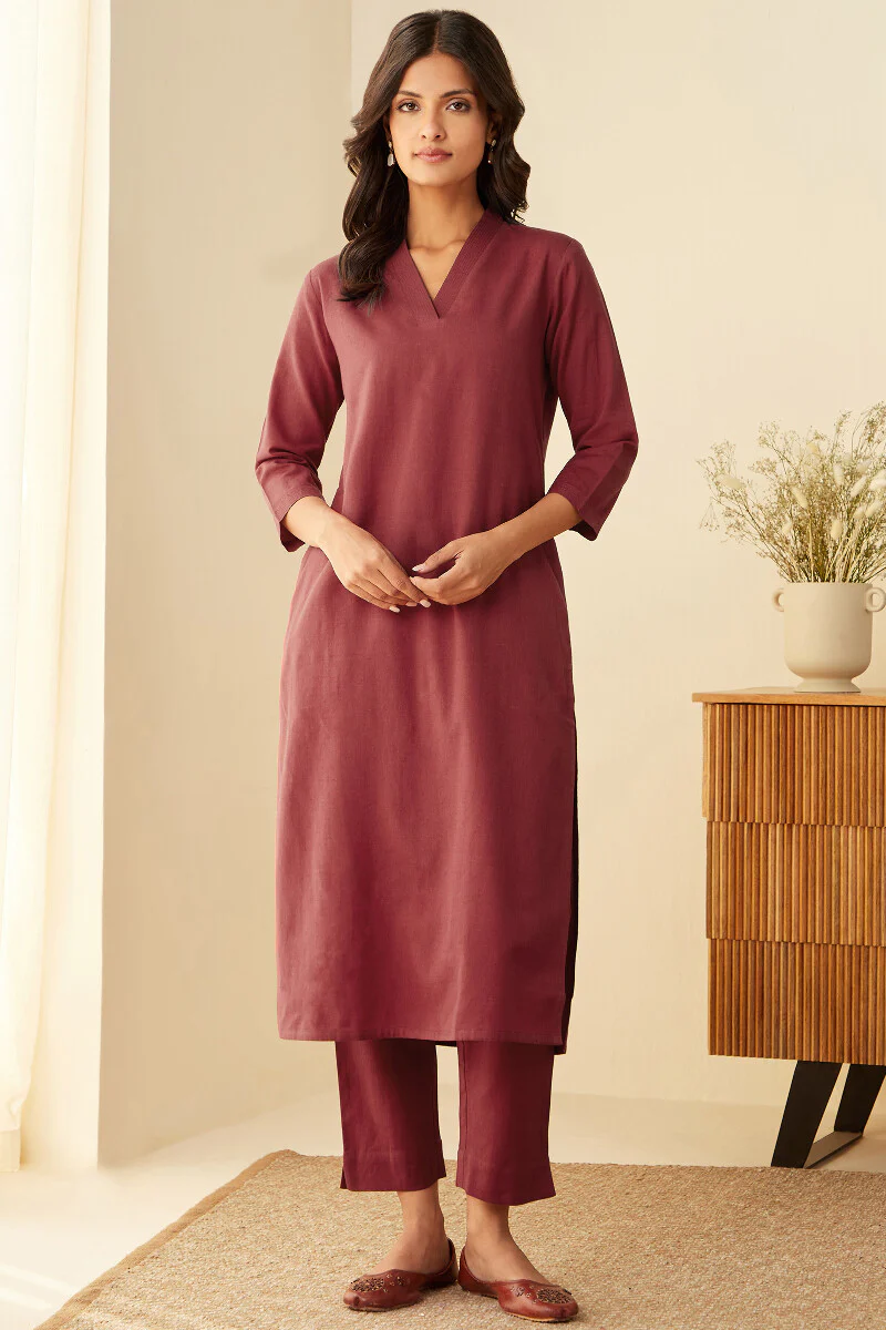 Roza Seher Red Narrow Pants - Image 3