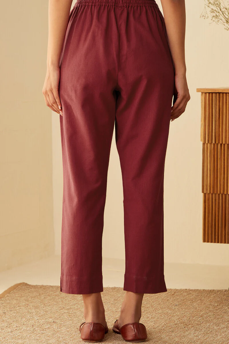 Roza Seher Red Narrow Pants - Image 5