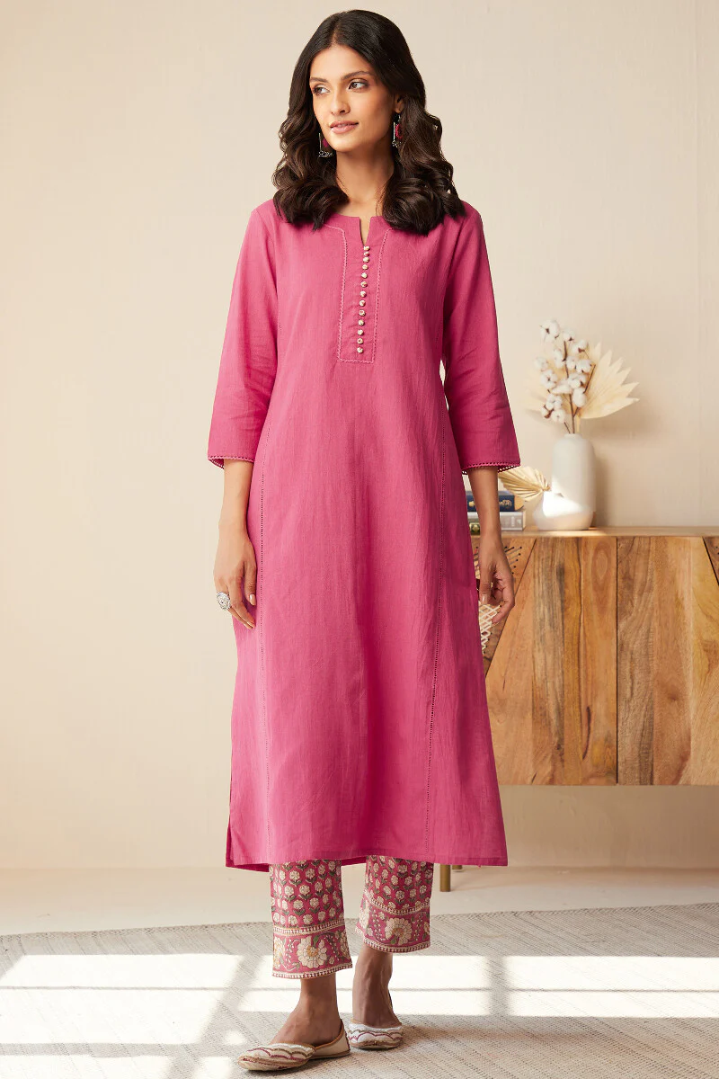 Roza Seher Rose Pink Kurta - Image 2