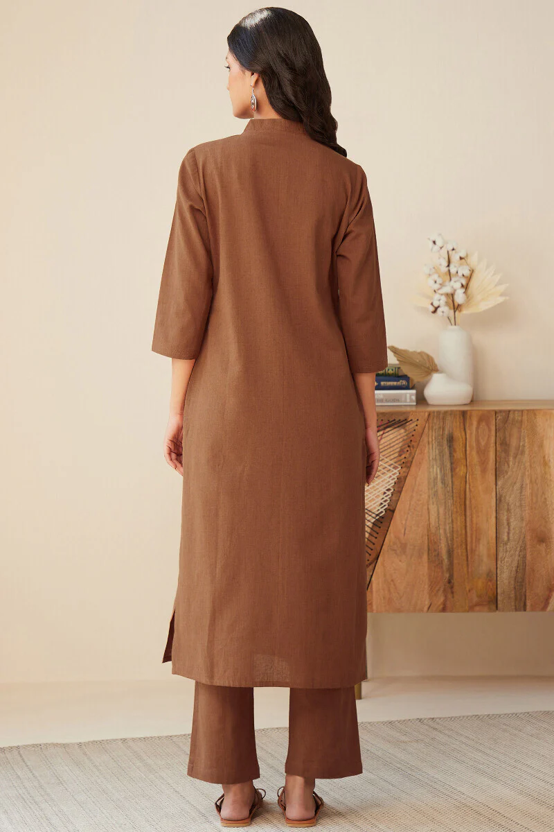 Roza Seher Rust Kurta - Image 7