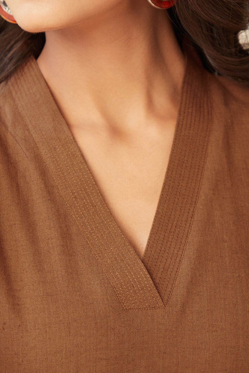 Surplus: Roza Seher Rust Kurta - Image 4