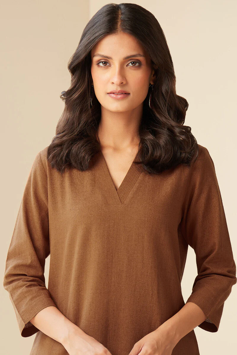 Roza Seher Rust Orange Kurta