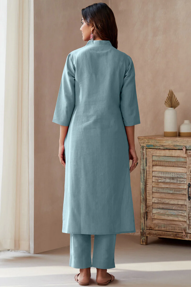 Roza Seher Sky Blue Kurta - Image 8