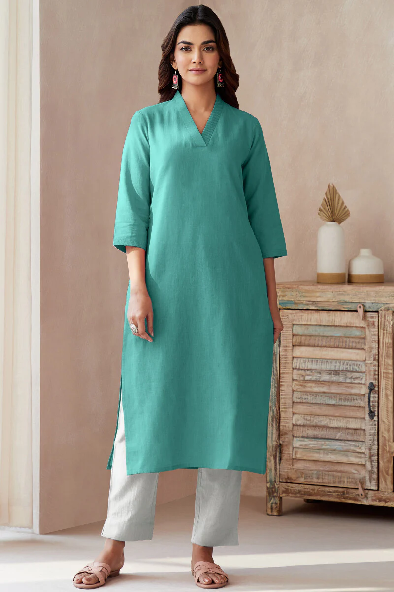 Roza Seher Turquoise Kurta - Image 2