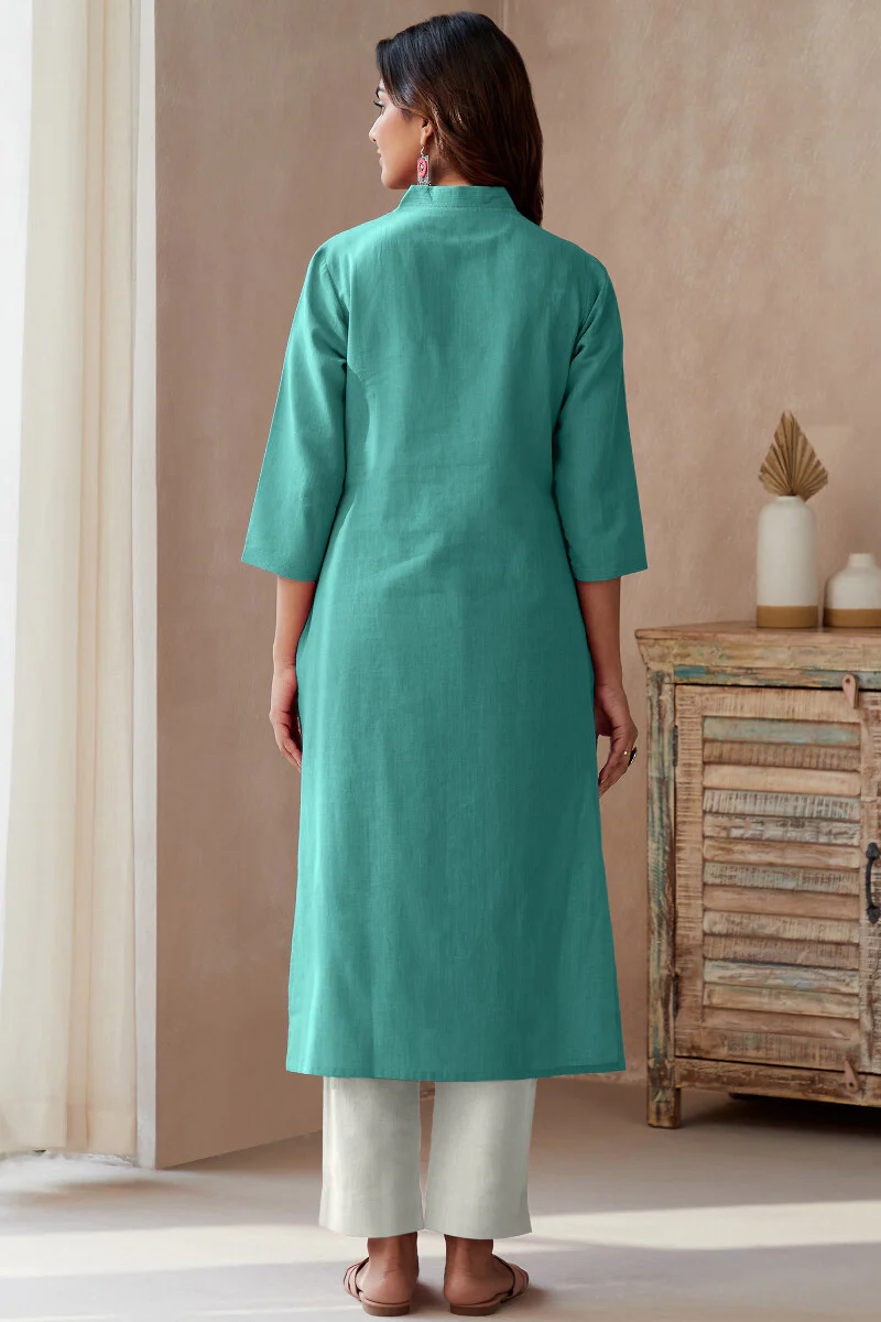 Roza Seher Turquoise Kurta - Image 8