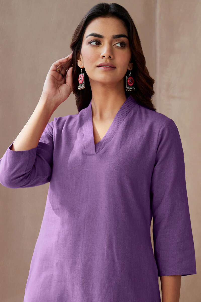 Roza Seher Violet Kurta - Image 4