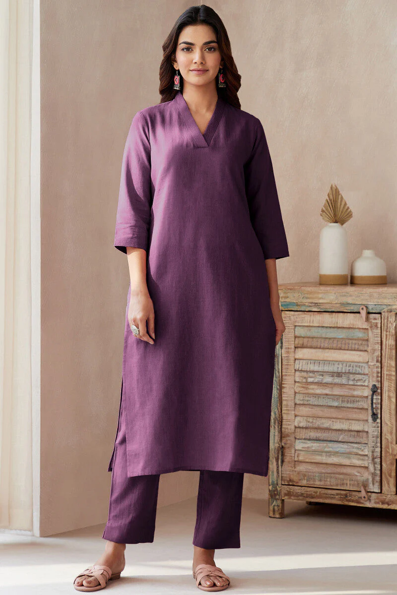 Surplus: Roza Seher Wine Kurta - Image 2
