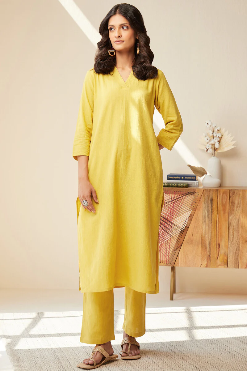 Roza Seher Yellow Kurta - Image 2