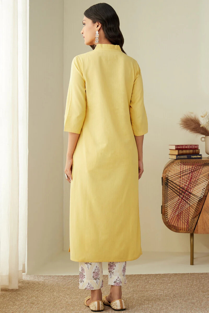 Roza Seher Yellow Kurta - Image 8