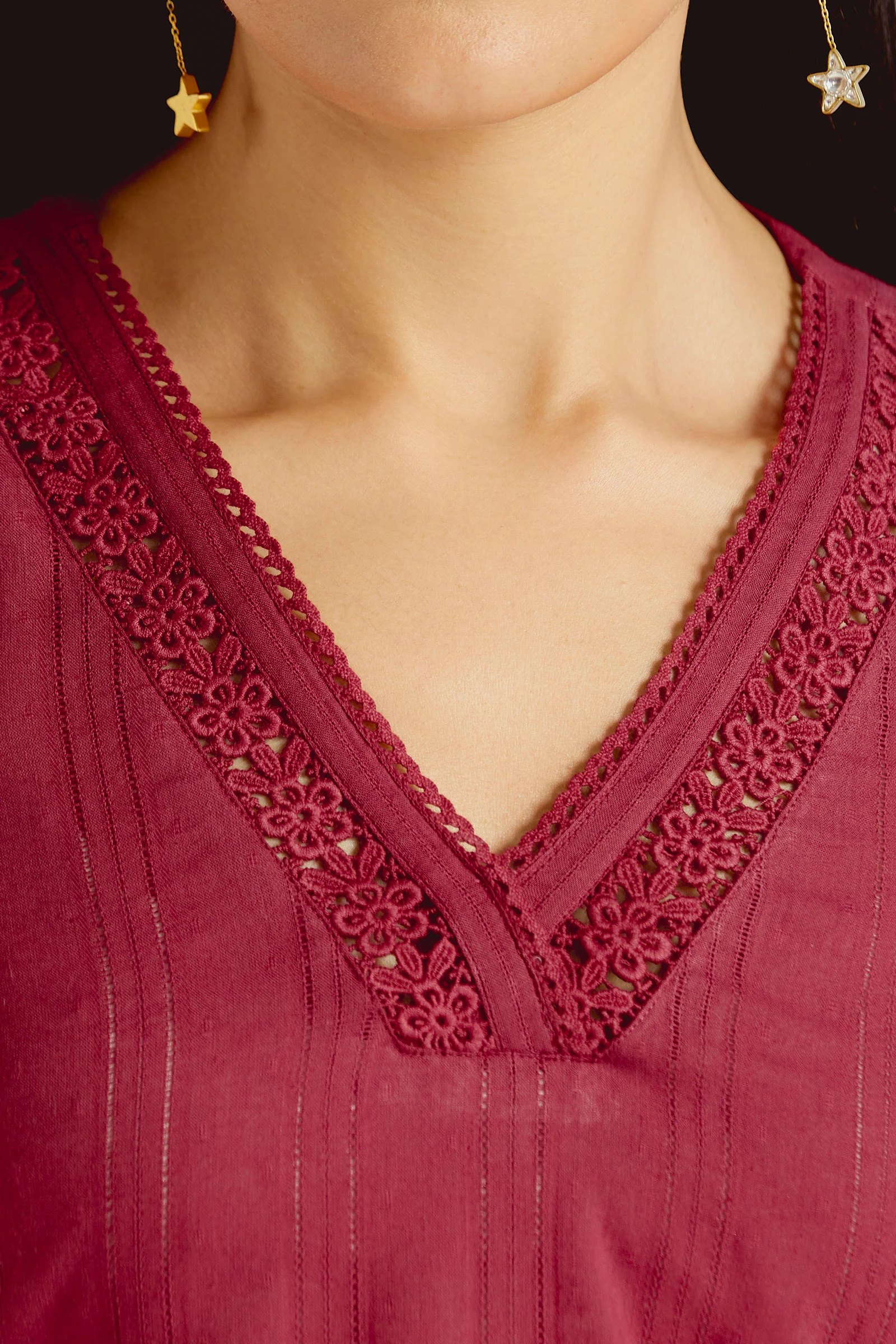 Roza Sehr Brick Red Kurta - Image 4