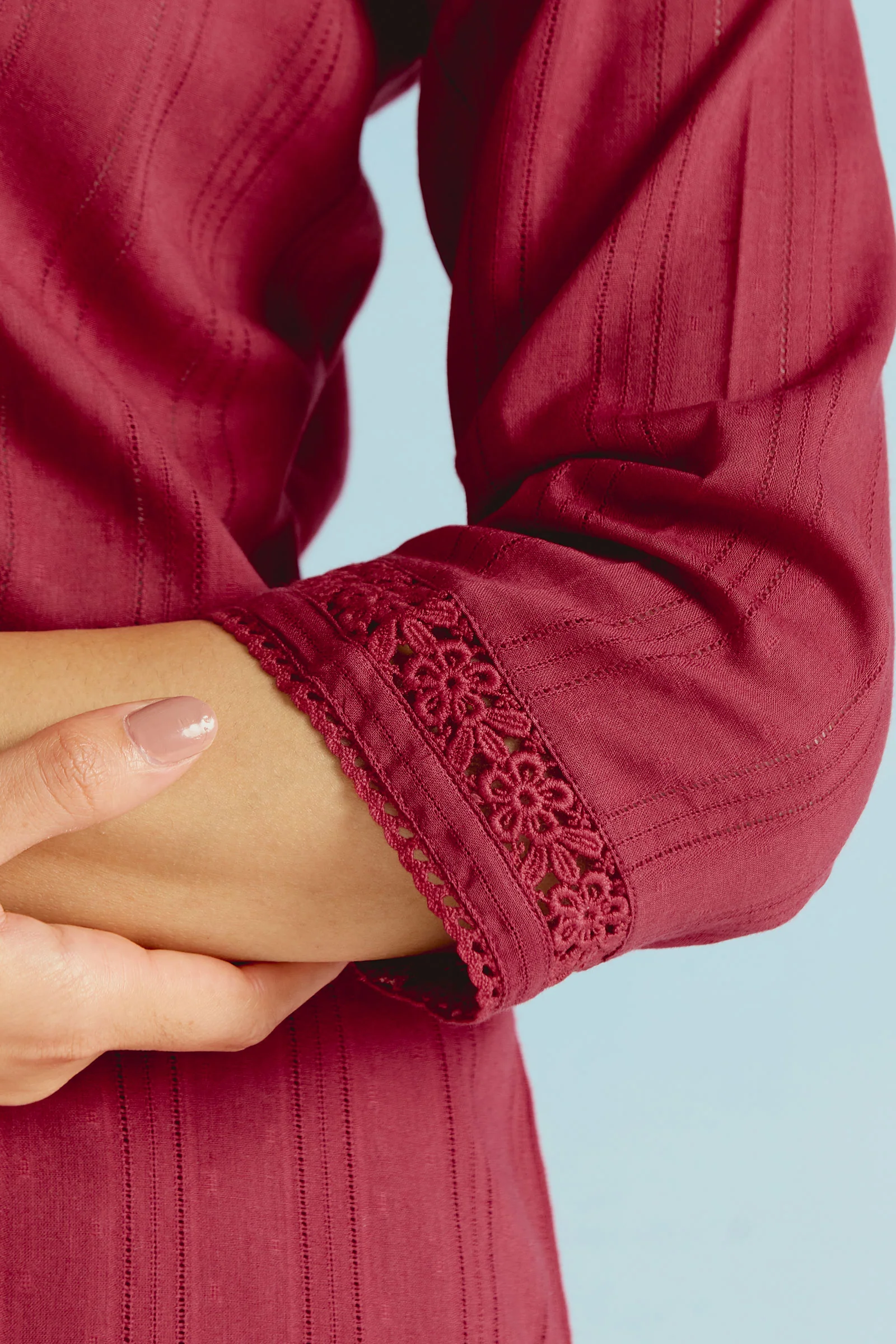 Roza Sehr Brick Red Kurta - Image 5