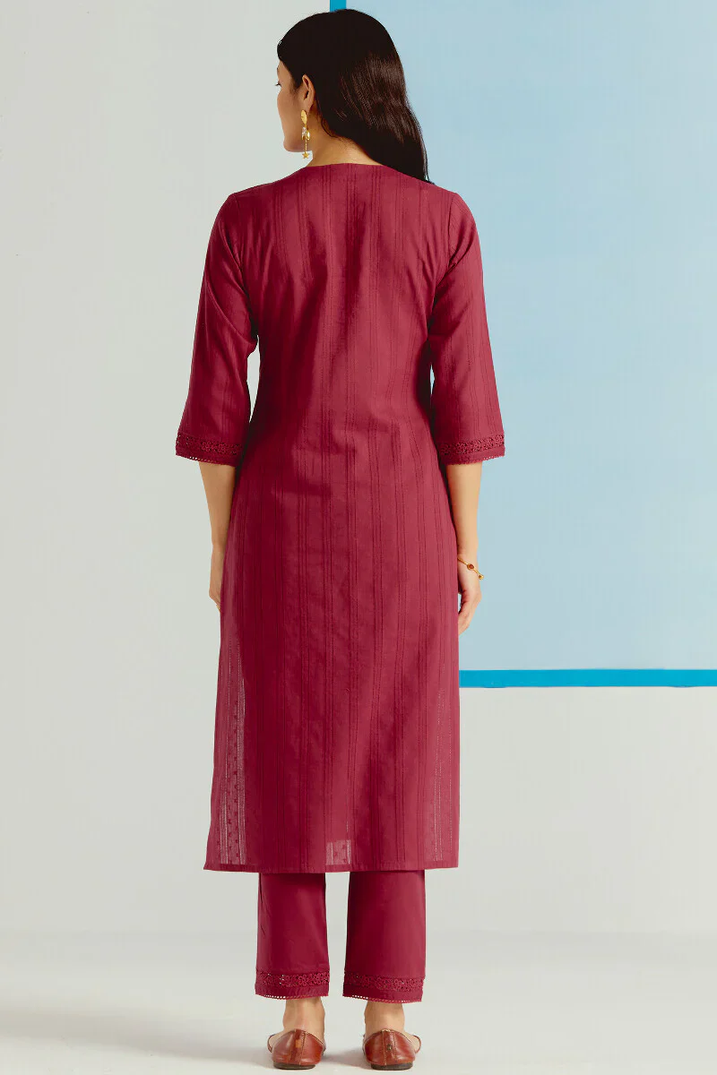 Surplus: Roza Sehr Brick Red Kurta - Image 8