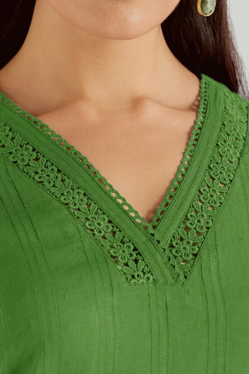 Roza Sehr Leaf Green Kurta - Image 4