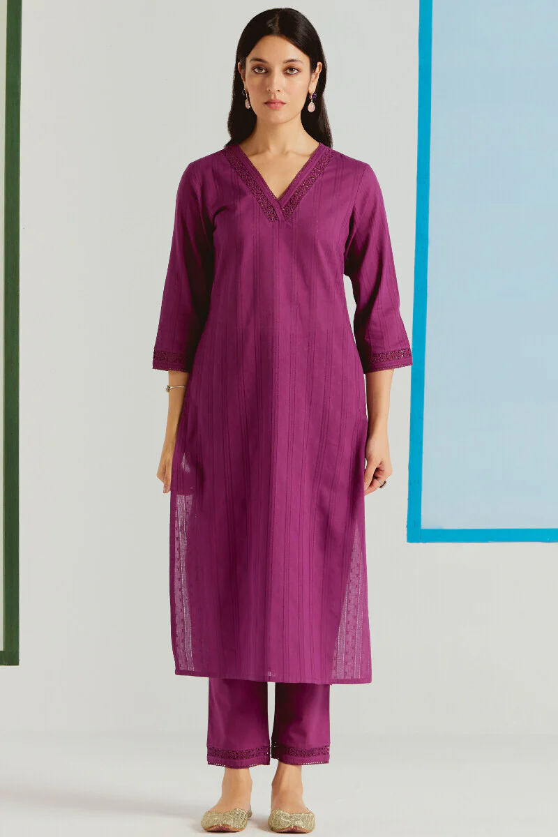 Roza Sehr Magenta Kurta - Image 2