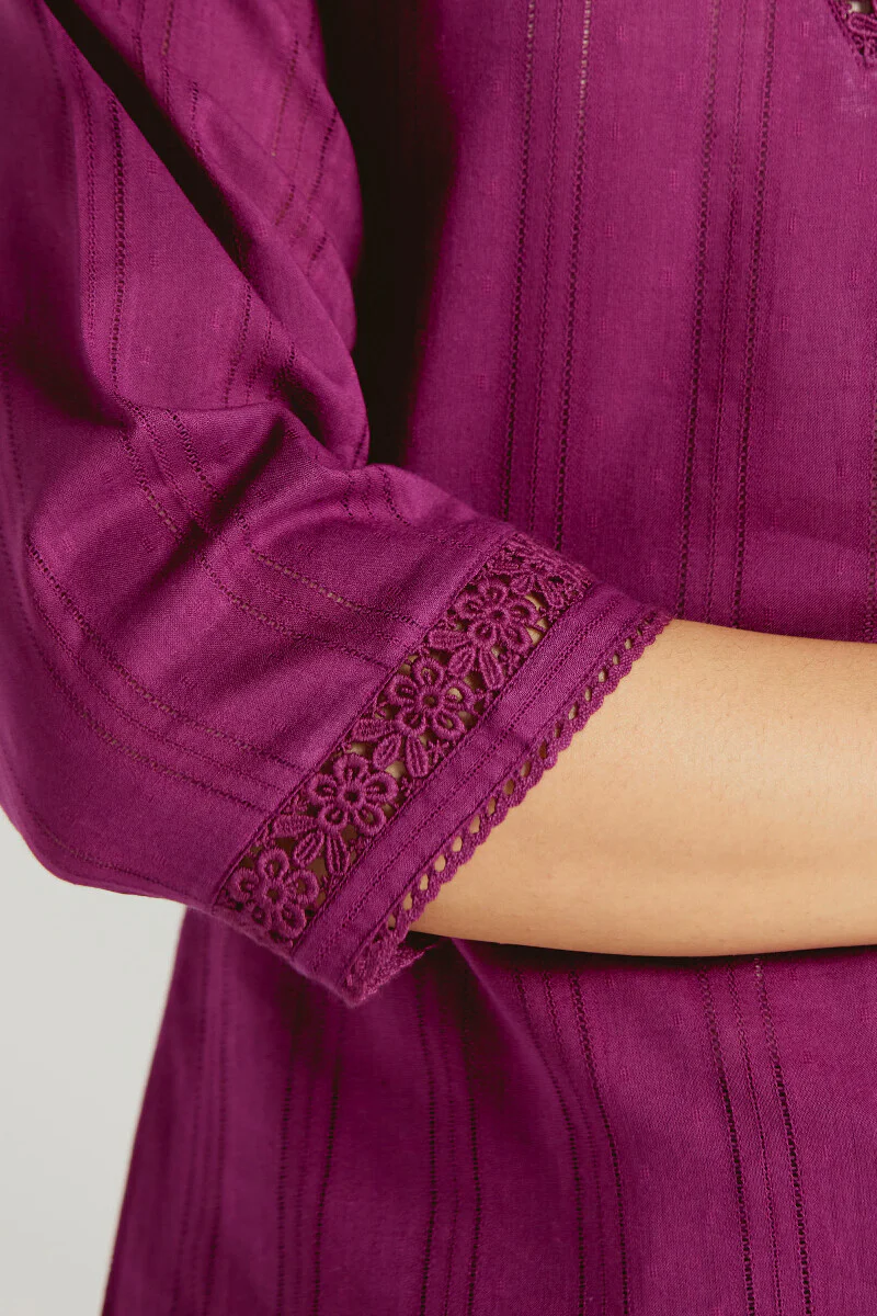 Roza Sehr Magenta Kurta - Image 6