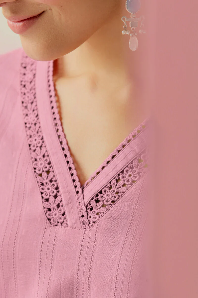 Surplus: Roza Sehr Mauve Kurta - Image 5