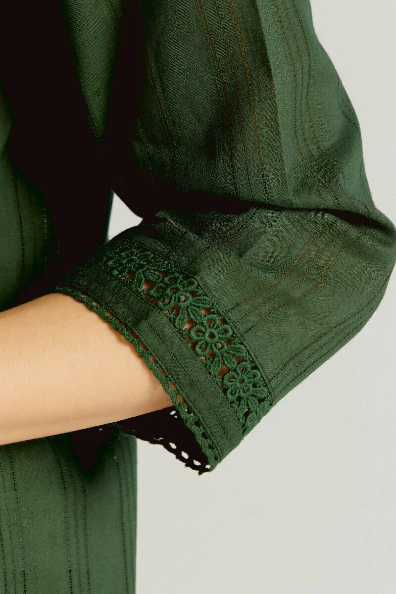 Surplus: Roza Sehr Olive Green Kurta - Image 5