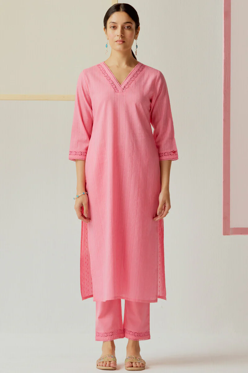 Roza Sehr Pink Kurta - Image 3