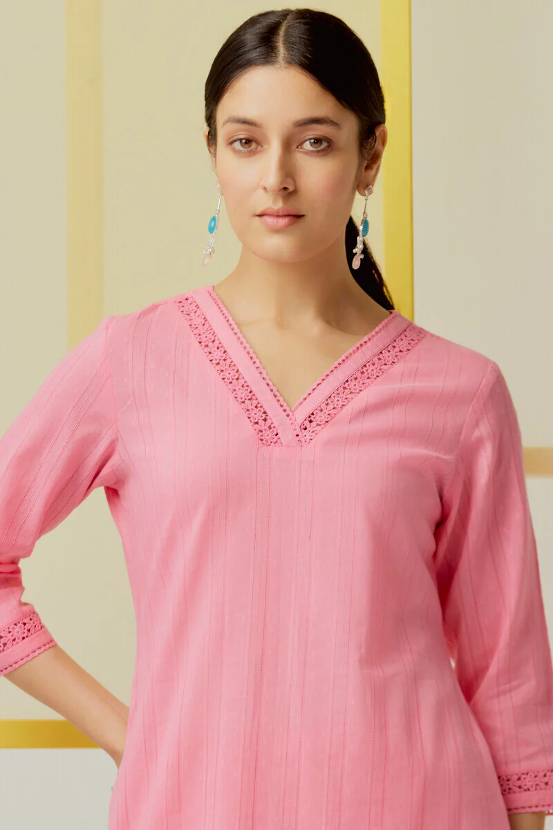Roza Sehr Pink Kurta - Image 5