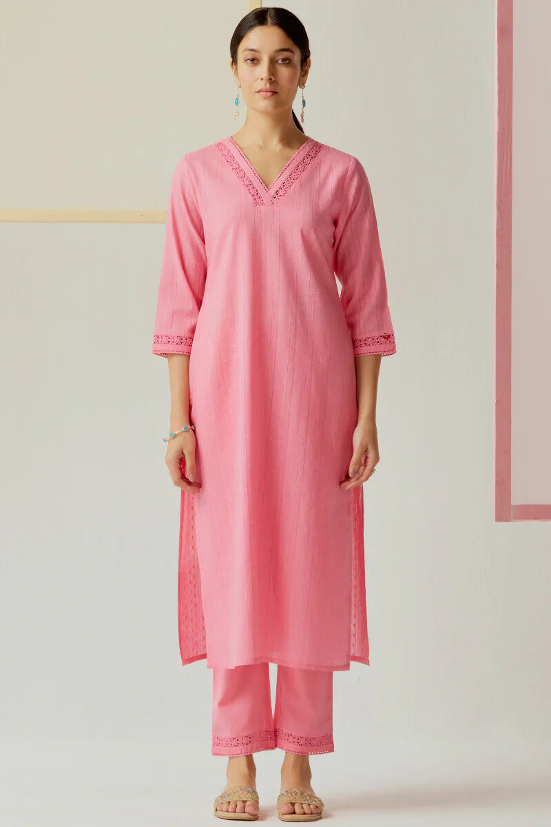 Surplus: Roza Sehr Pink Kurta - Image 3
