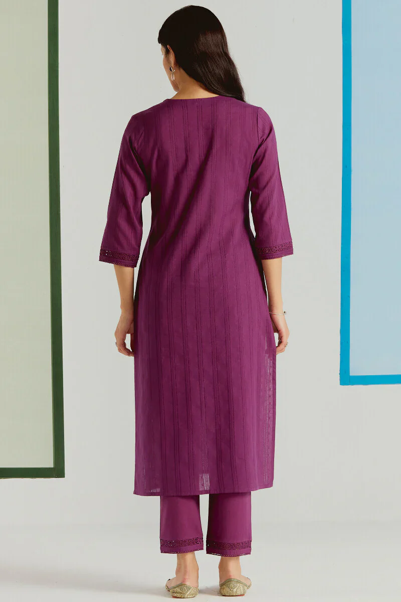 Surplus: Roza Sehr Plum Kurta - Image 8