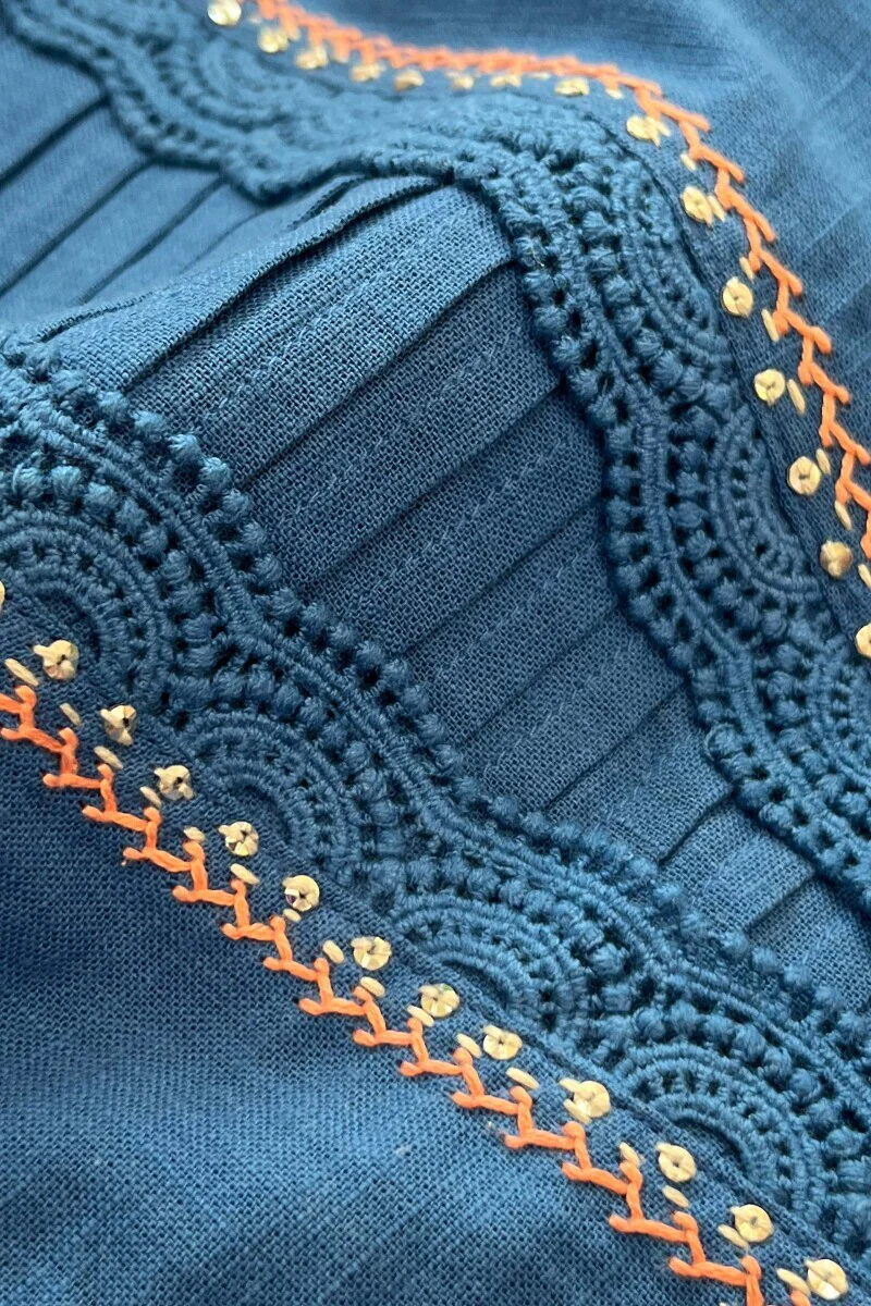 Roza Sehreen Blue Kurta - Image 3