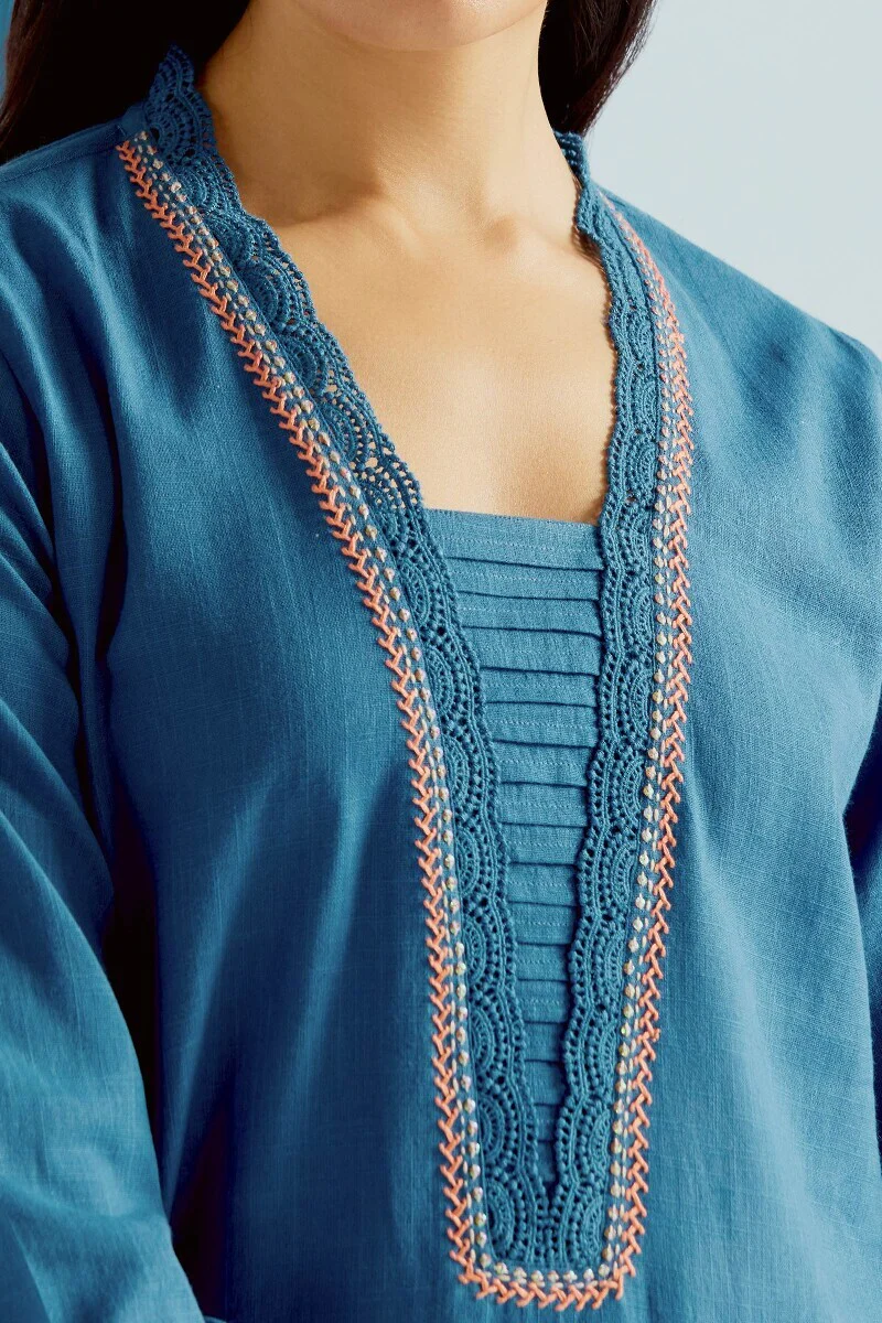 Roza Sehreen Blue Kurta - Image 5