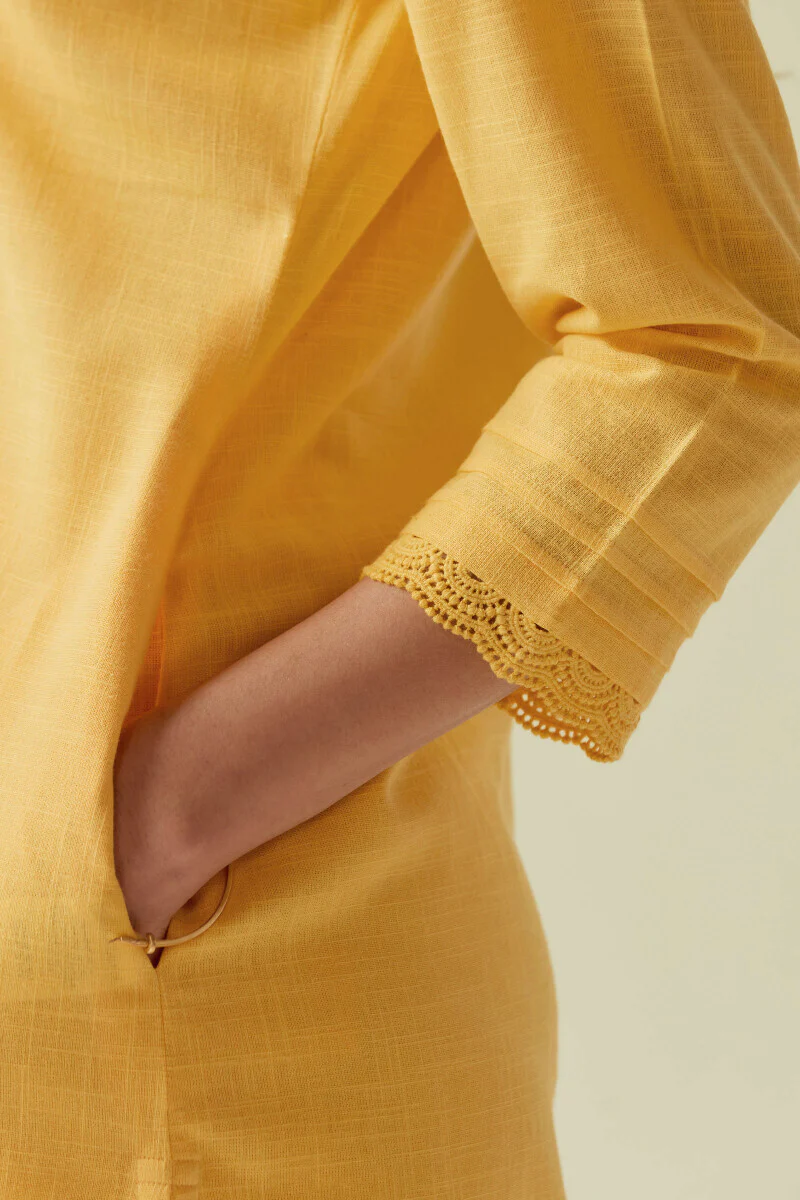 Roza Sehreen Lemon Yellow Kurta - Image 6