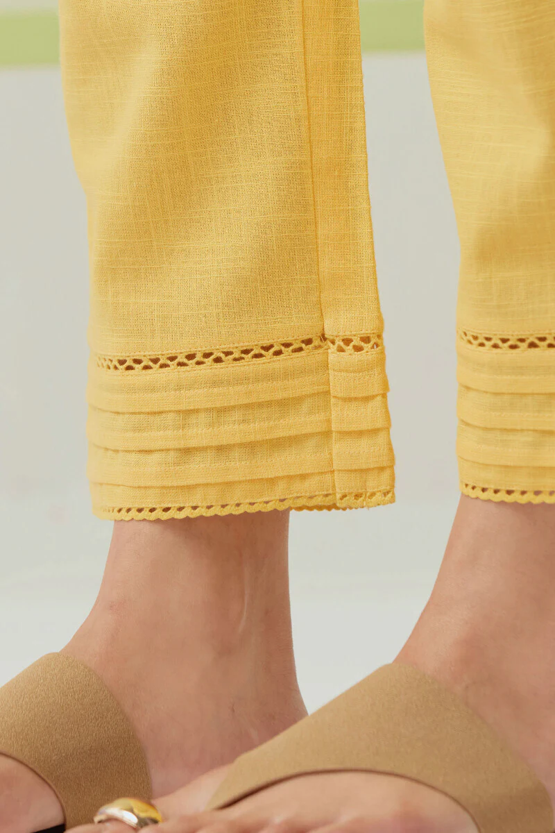 Roza Sehreen Lemon Yellow Narrow Pants - Image 2