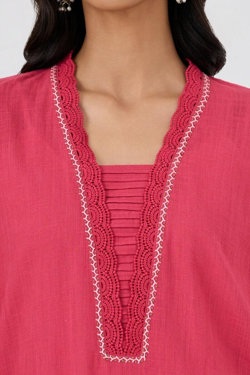 Roza Sehreen Raspberry Kurta - Image 4