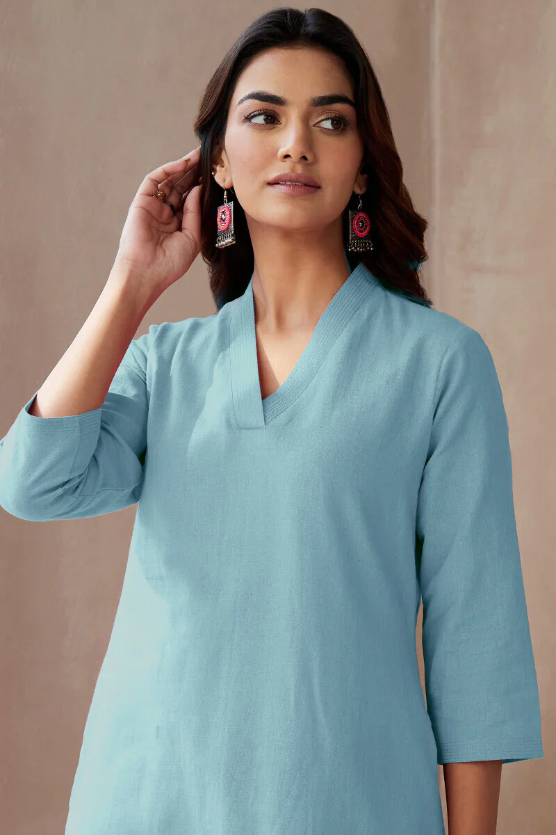 Surplus: Roza Shirin Blue Kurta - Image 4