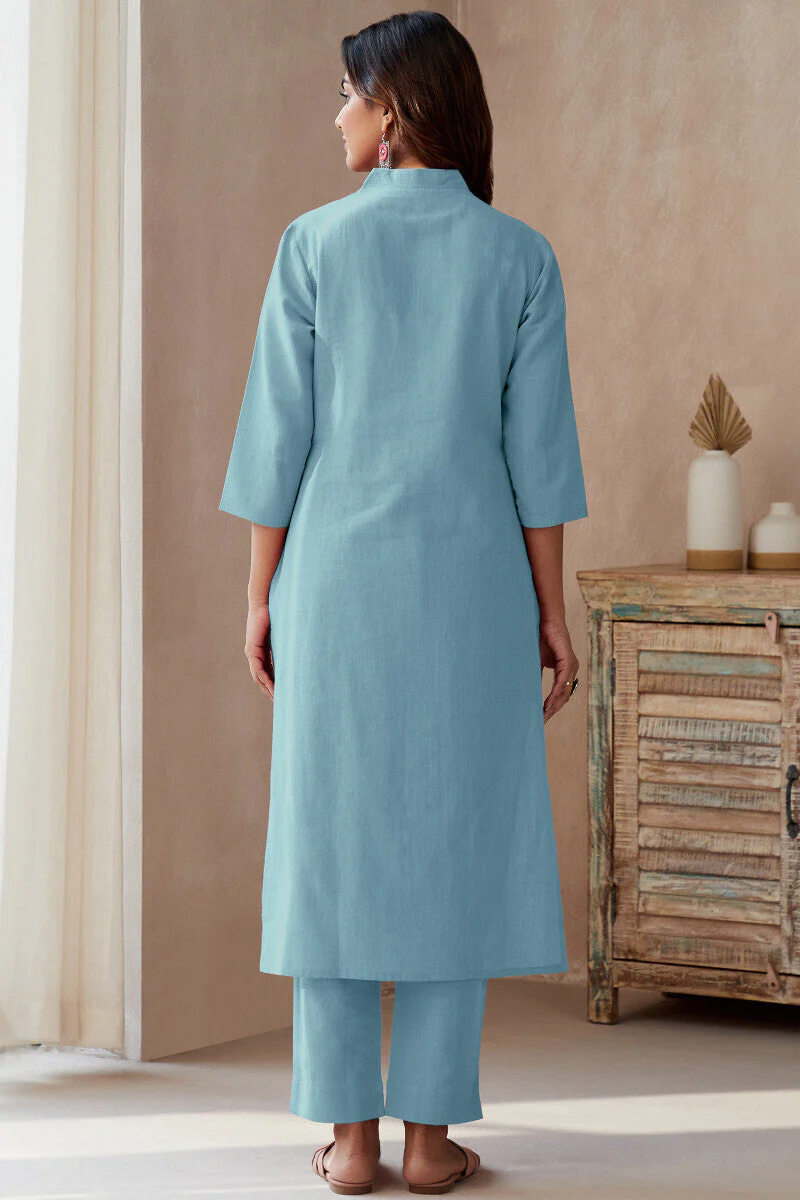 Surplus: Roza Shirin Blue Kurta - Image 8