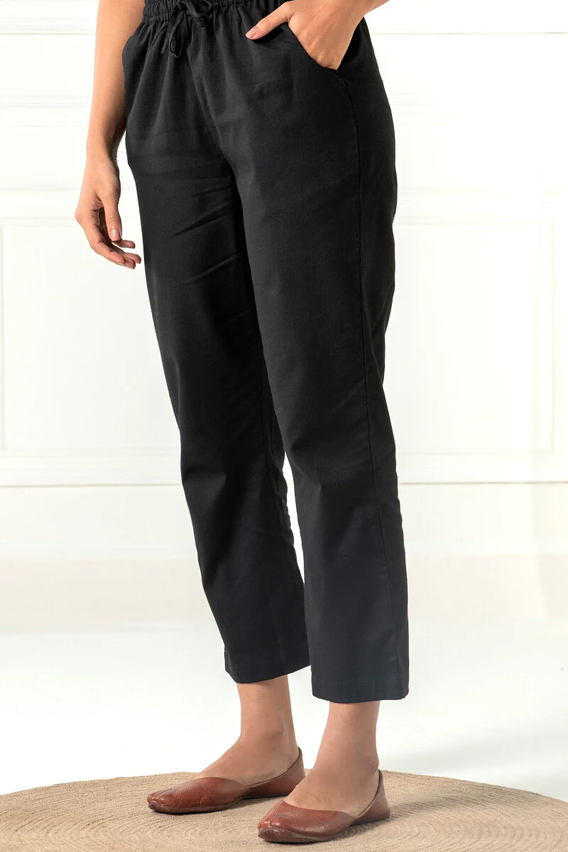 Roza Siya Black Cotton Pants - Image 3