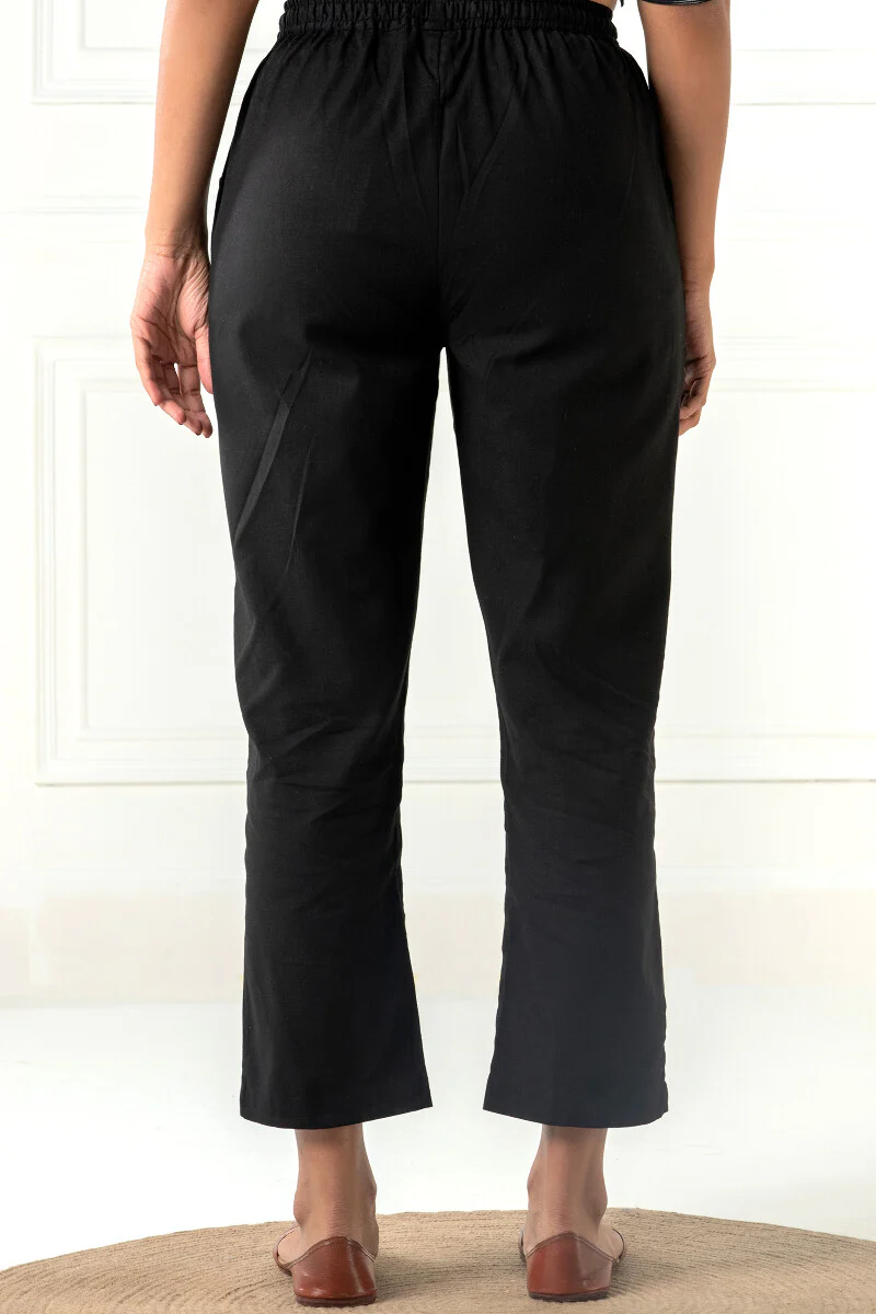 Roza Siya Black Cotton Pants - Image 4