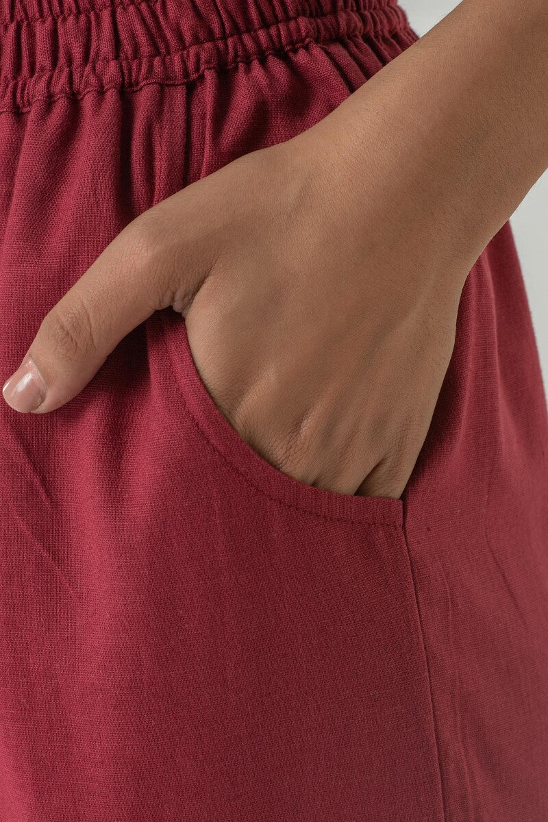 Roza Siya Maroon Cotton Pants - Image 2