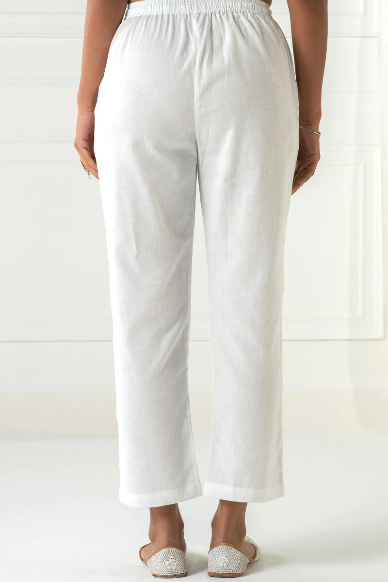 Roza Siya White Cotton Pants - Image 5