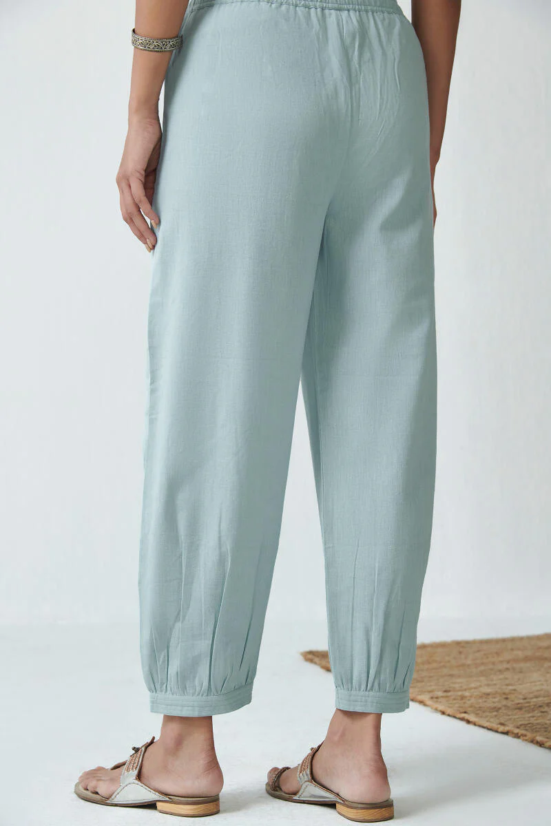 Roza Sky Blue Flex Cotton Izhaar Pants - Image 4