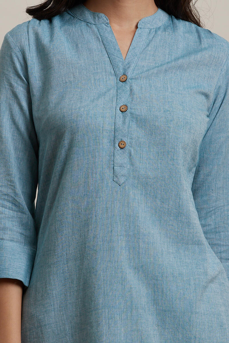 Roza Sky Blue Short Kurta - Image 6