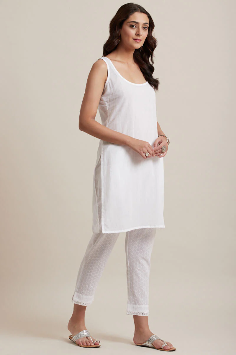 Roza White Cotton Slip - Image 2