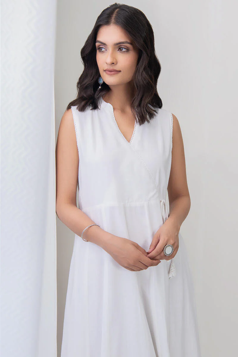 Roza White Handloom Dress - Image 6