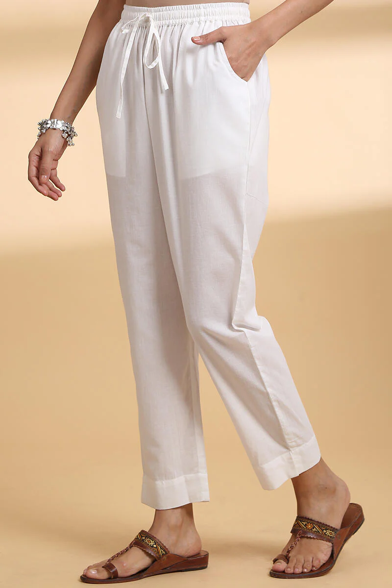 Roza White Narrow Pants - Image 3