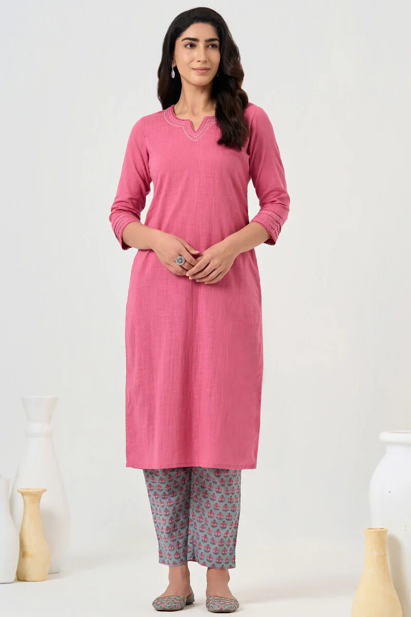 Surplus: Roza Zara Candy Pink Kurta - Image 2