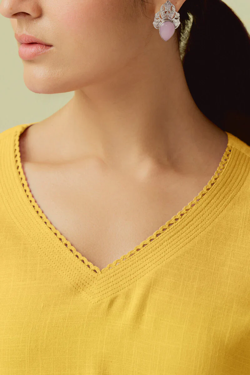 Surplus: Roza Zara Lemon Yellow Kurta - Image 4