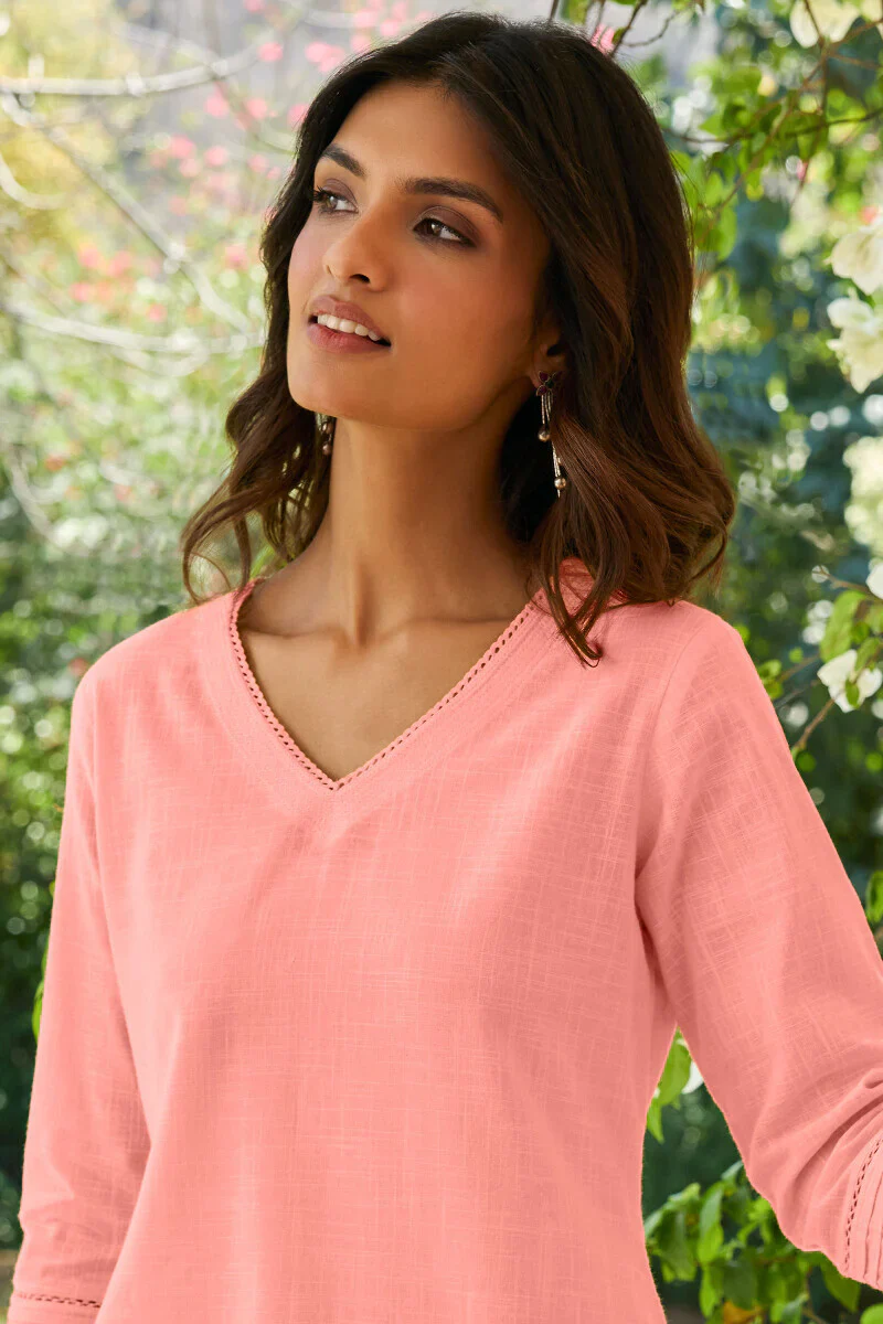 Surplus: Roza Zara Light Pink Kurta - Image 5