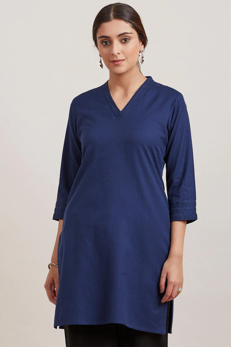Roza Zara Midnight Blue Short Kurta - Image 2