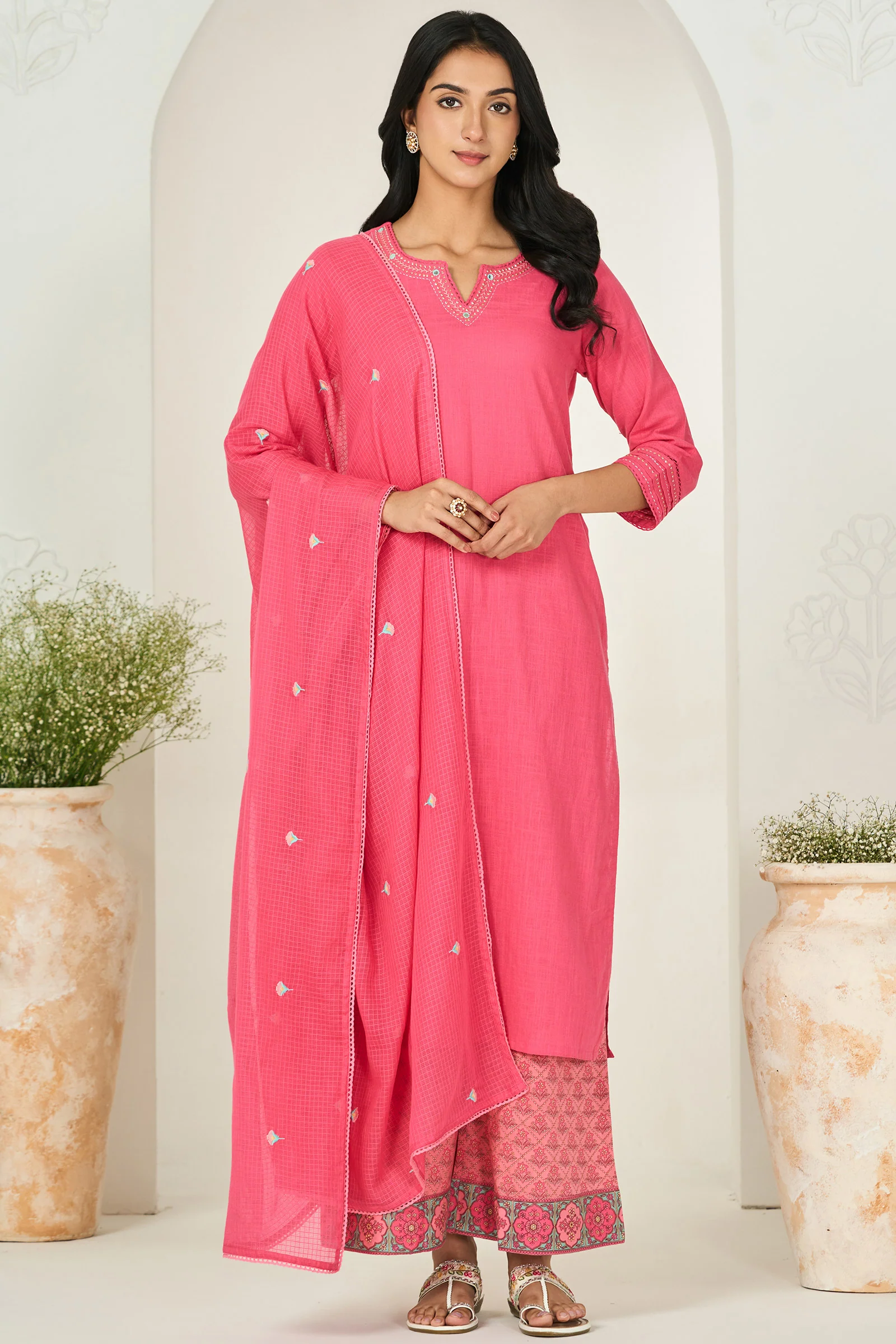 Roza Zara Pink Dupatta - Image 3