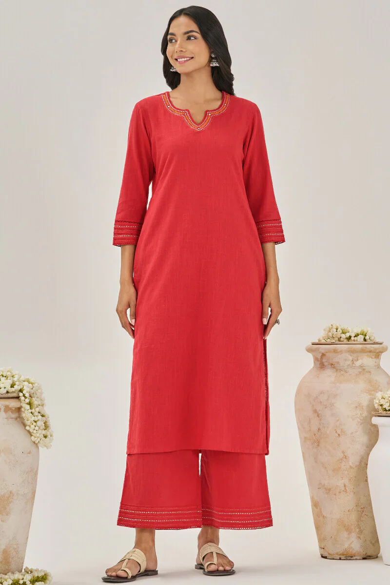 Surplus: Roza Zara Red Kurta - Image 2