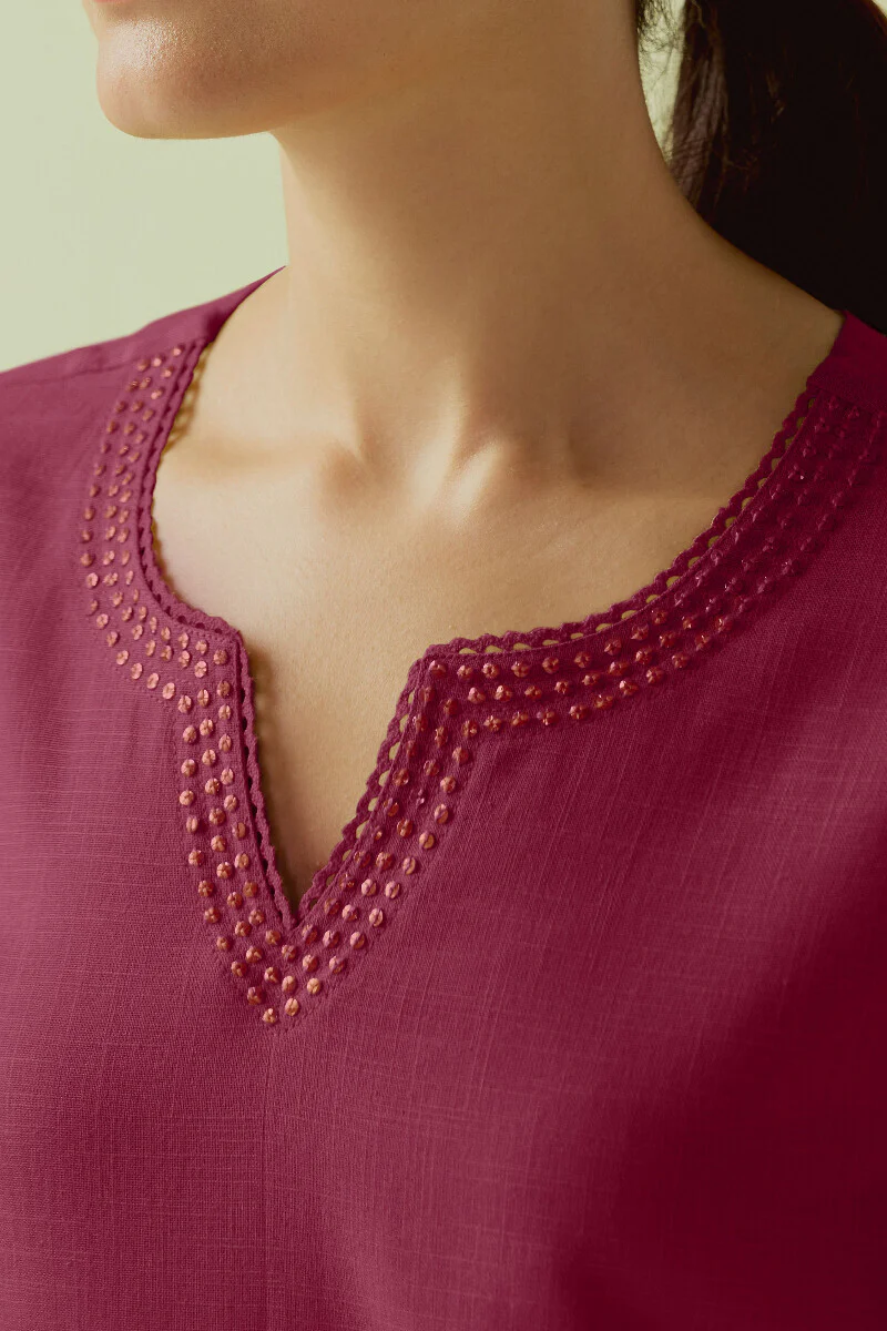 Roza Zara Red Rose Kurta - Image 4
